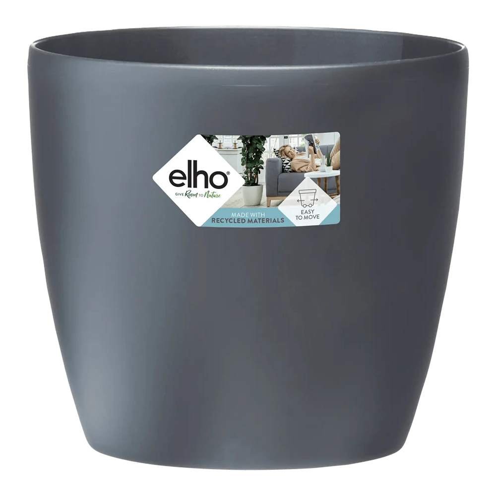 Bloempot Elho Brussels Rond 35cm - Met Wielen - Antraciet 2 Bloempot Elho Brussels Rond 35cm - Met Wielen - Antraciet - Afbeelding 2