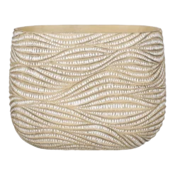 Bloempot Hendrick Ovaal - L28 X B16 X H21cm - Creme