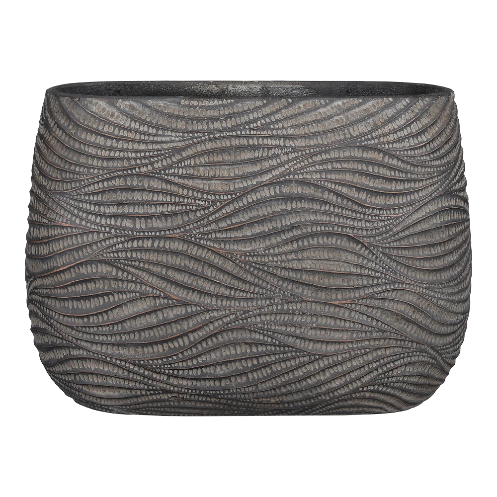 Bloempot Hendrick Ovaal - L42 X B20 X H30cm - Bruin 1 Bloempot Hendrick Ovaal - L42 X B20 X H30cm - Bruin