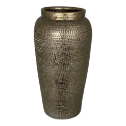 Bloempot Marrakesh Hoog - D19 X H45cm - Zilver Goud