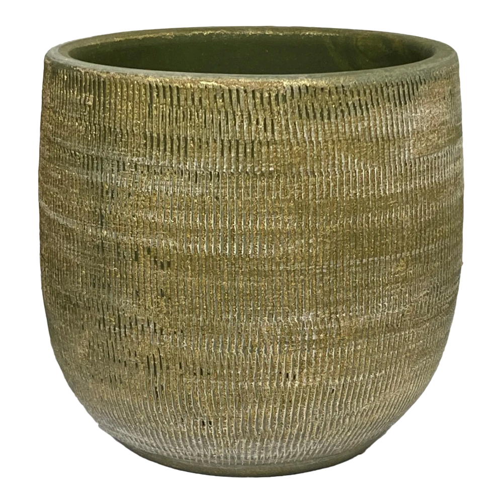 Bloempot Miami - D19 X H17cm - Groen Cement 1 Bloempot Miami - D19 X H17cm - Groen Cement