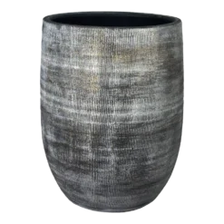 Bloempot Miami Hoog - D26 X H40cm - Zwart Cement