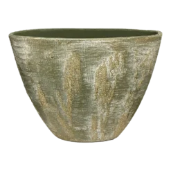 Bloempot Miami Ovaal - L39 X D20 X H31cm - Groen Cement