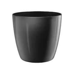 Bloempot Elho Brussels Diamond Rond 25cm - Metallic Zwart