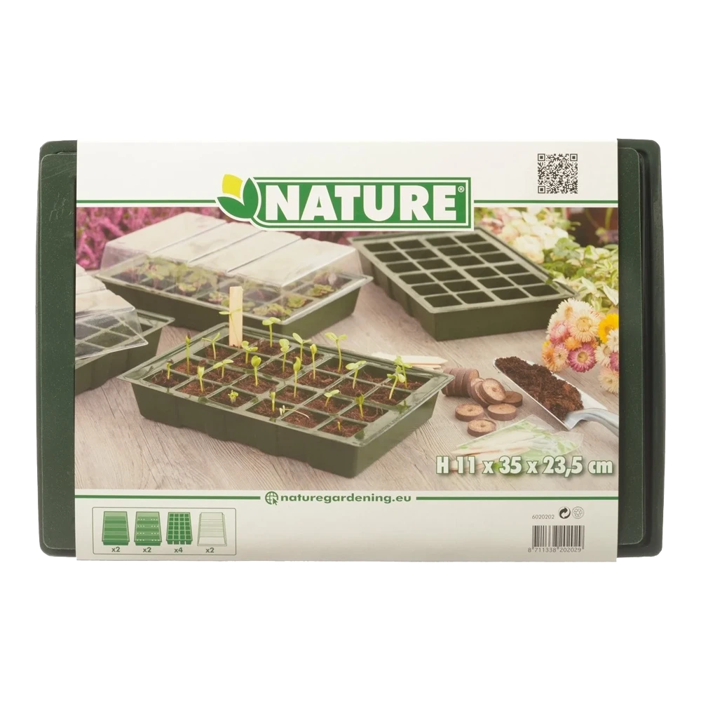 Kweekbakset 4st. - Groen - 35x23,5x11cm - Nature 3 Kweekbakset 4st. - Groen - 35x23,5x11cm - Nature - Afbeelding 3