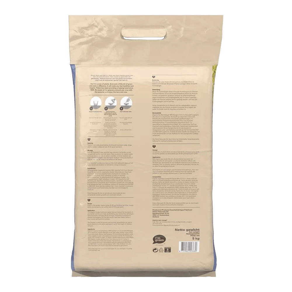 Pokon Bio Tuinmest 5kg - Tuinplanten Voeding, Gazonmeststof 2 Pokon Bio Tuinmest 5kg - Tuinplanten Voeding, Gazonmeststof - Afbeelding 2