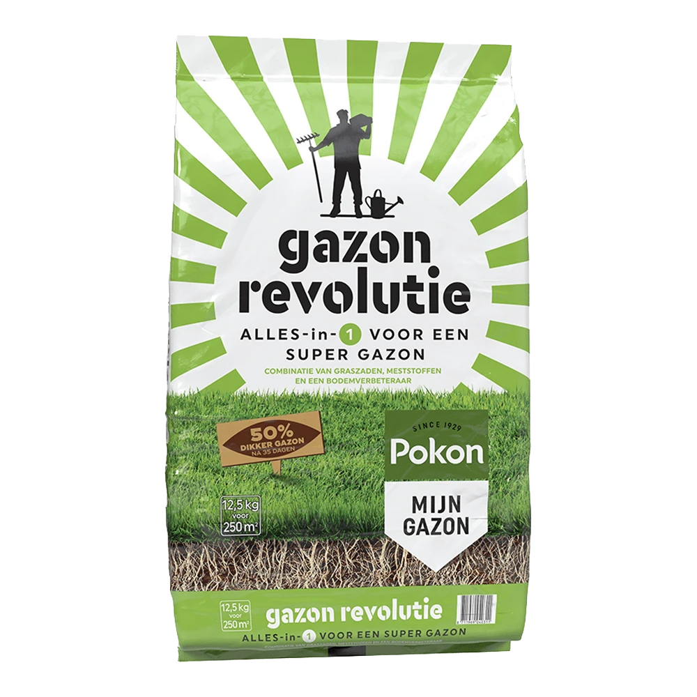 Pokon Gazon Revolutie 12,5kg - Gazonmeststof, Graszaad 1 Pokon Gazon Revolutie 12,5kg - Gazonmeststof, Graszaad