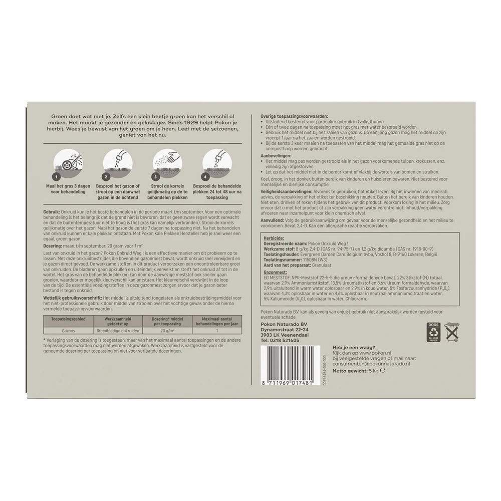 Pokon Onkruid Weg! 5kg Voor 250mu00b2 - Onkruid En Aanslag - Afbeelding 2
